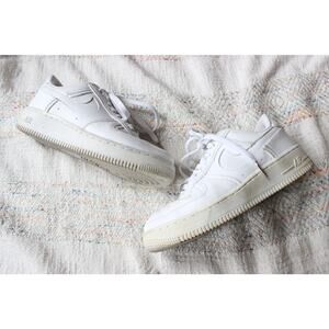 Nike John Elliott AF1 Triple White Low Top Air Force One Sneakers Size 6